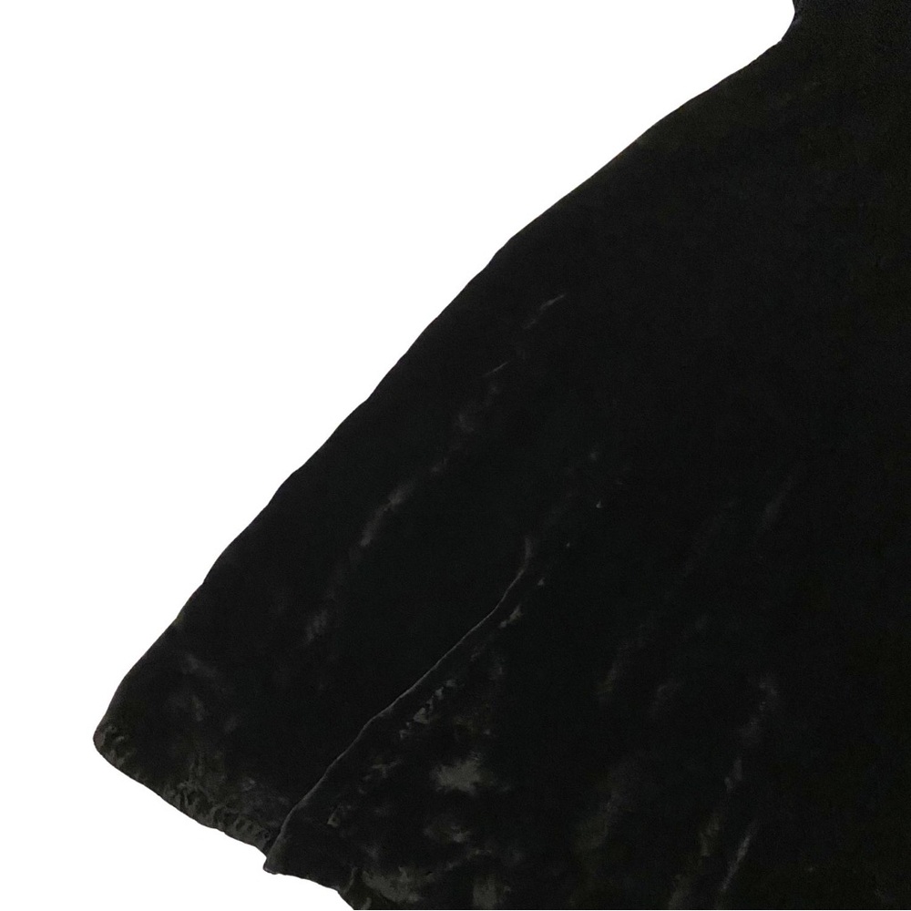 Vintage Medival Shiny Gold Little Black Dress Velvet Women Medium Short Sleeve - Picture 12 of 12